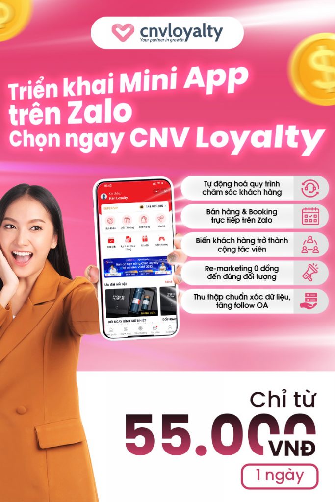 CNV Loyalty nền tảng khởi tạo mini app trên zalo 1