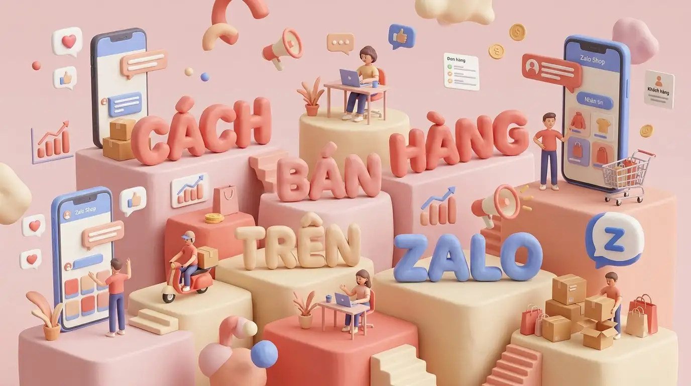Giao diện đăng bài và quản trị đơn hàng Zalo