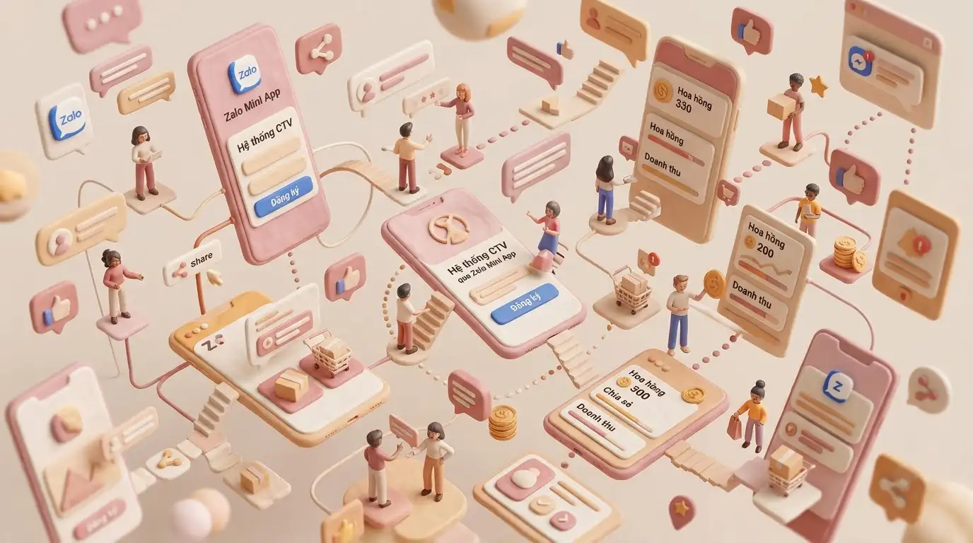 Mô hình quản lý hoa hồng Mini App trên Zalo