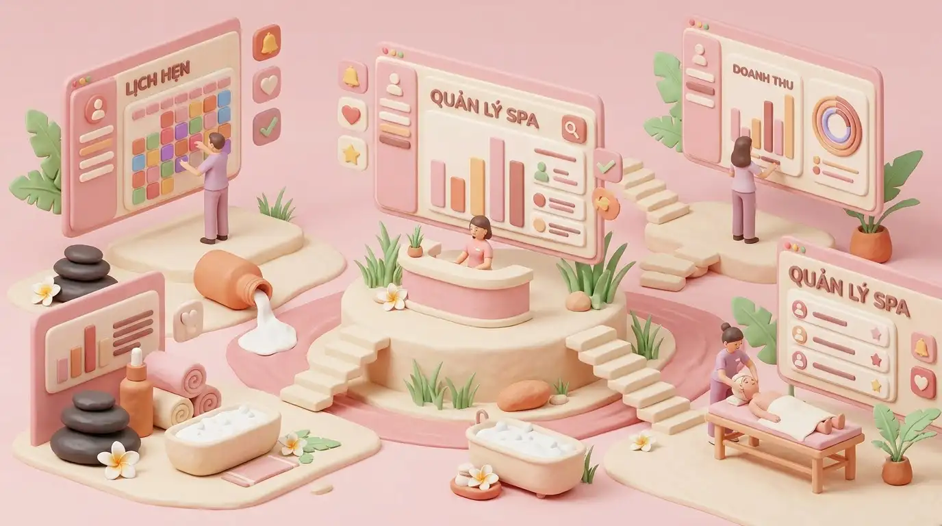 Tính năng quản lý liệu trình và hoa hồng nhân viên spa