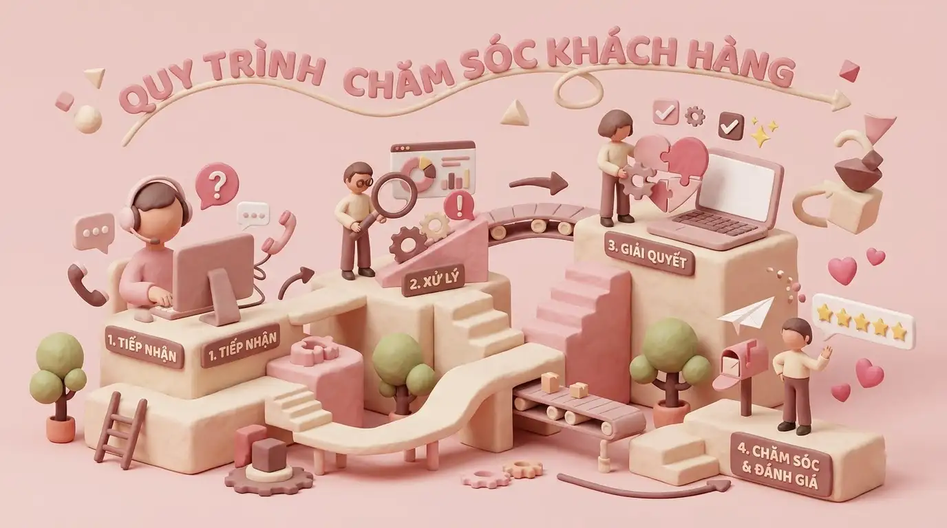 Lưu đồ flowchart quy trình chăm sóc khách hàng đa kênh